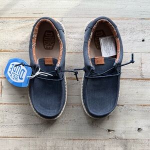 NEW HEY DUDE Wally Youth Washed Canvas Navy toddler size 13